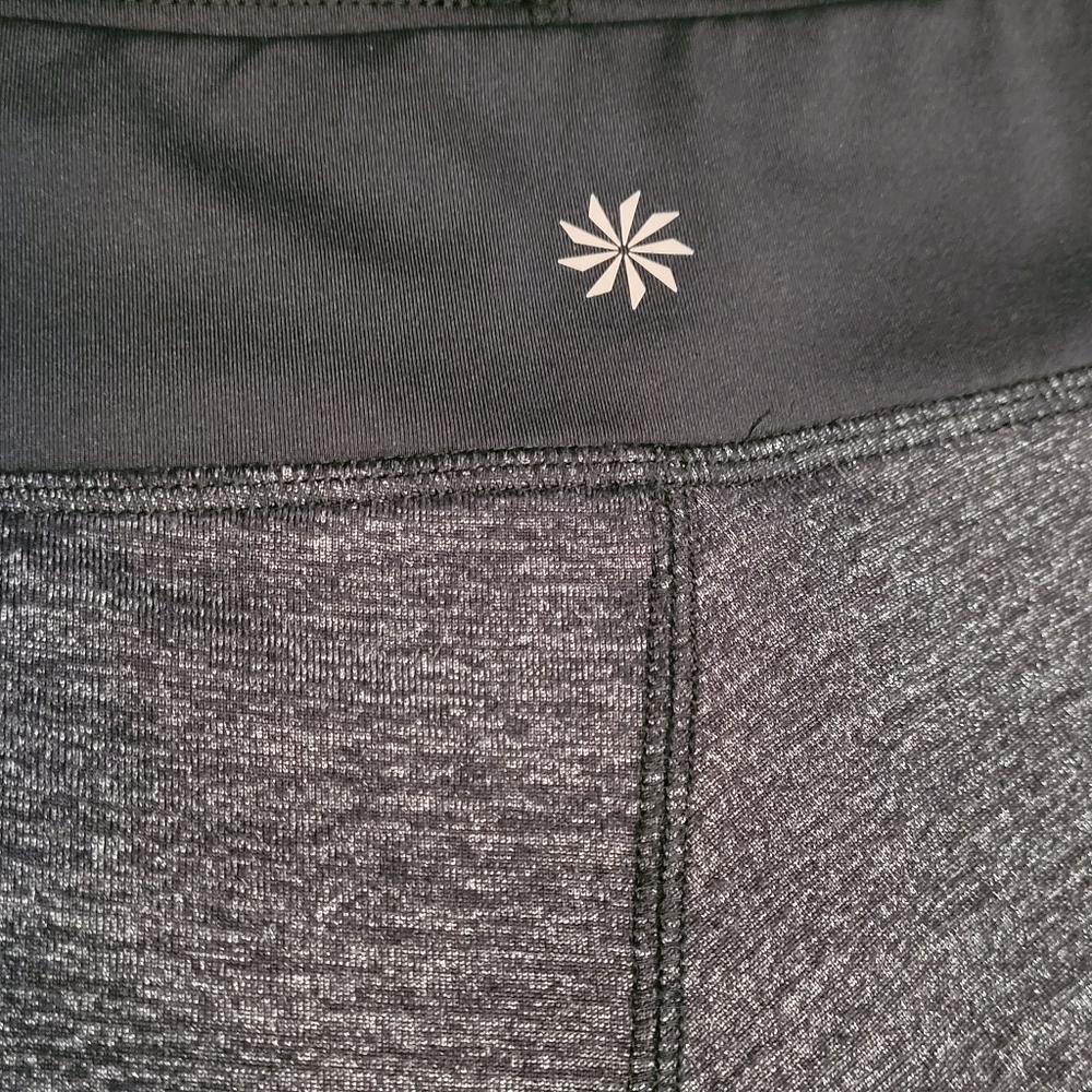 Athleta Twist It Space Dye Bubble Mini Skirt Black Gray Ruched M - Picture 10 of 14